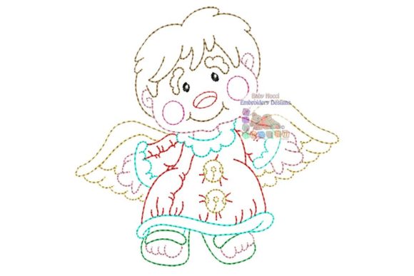 Angel Multicolor Character: A Festive, Versatile Holiday Embroidery Pick