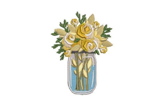 Flower Bouquet in a Mason