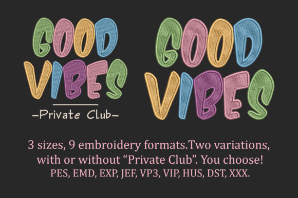 Good Vibes Colorful Fancy Text