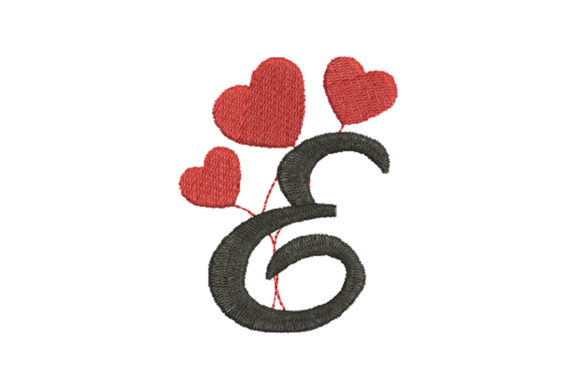 Heart Alphabet Letter E