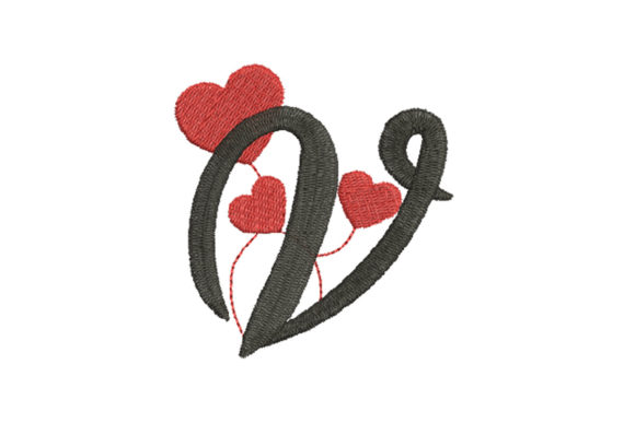 Heart Alphabet Letter V