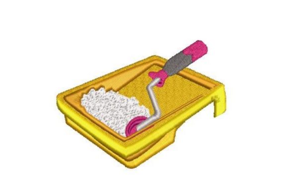 Paint Roller and Tray Embroidery Design