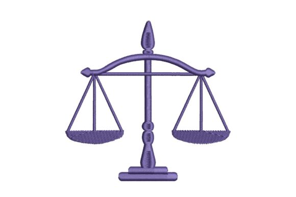 Scales of Justice Embroidery Design