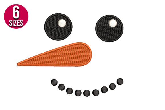 Snowman Face: A Charming Winter Embroidery Design for Small Business Merch